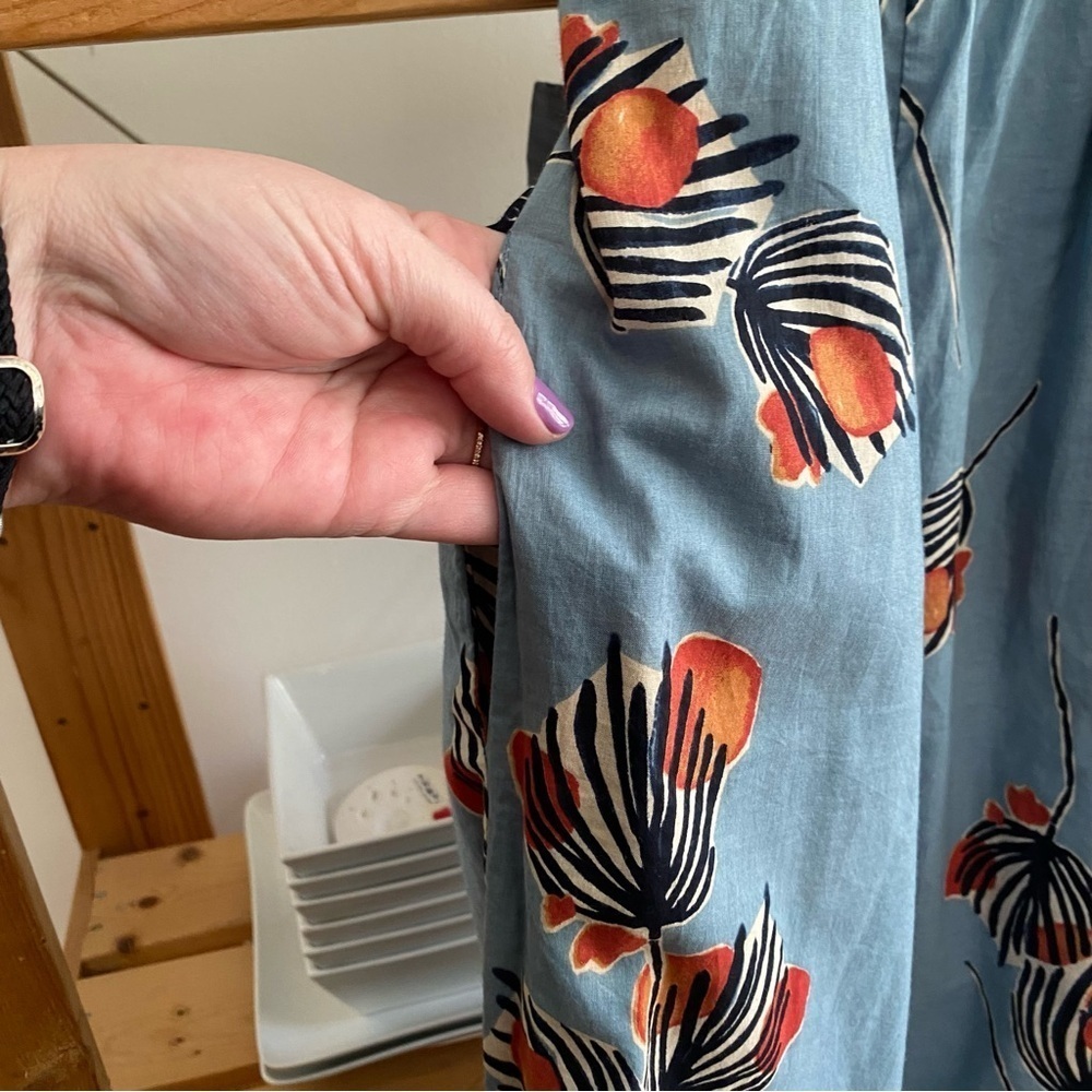 Anthropologie Bel Kazan Blue Red Floral Evie Jumpsuit XS - Picture 8 of 16